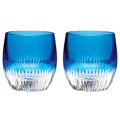 Waterford Mixology Cut Lead Crystal Tumblers, Set of 2 Blue Waterford Mixology Cut Lead Crystal Tumblers, Set of 2 Blue